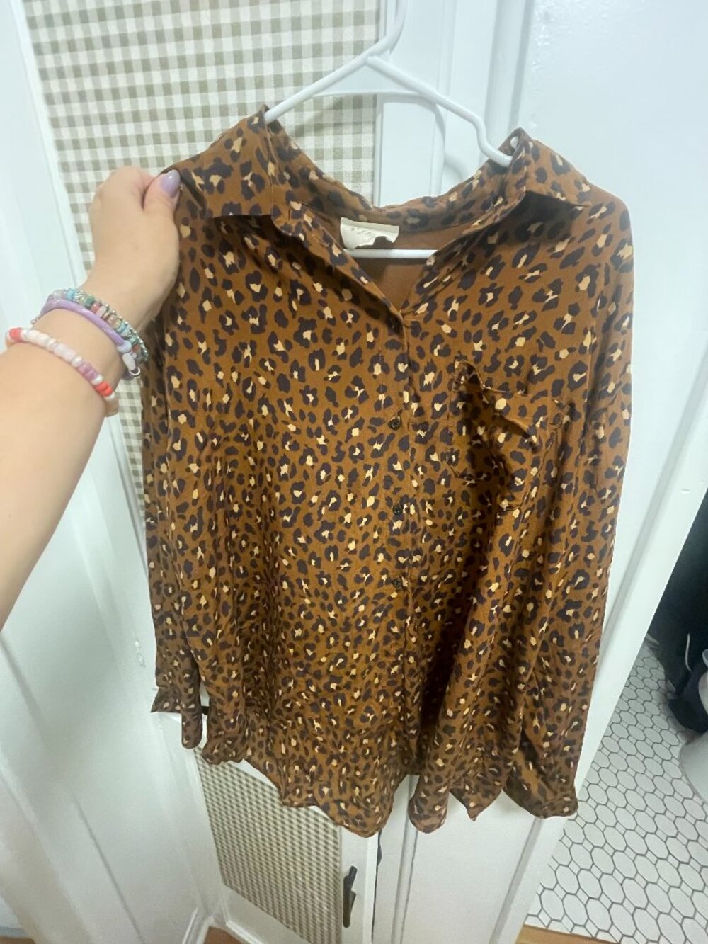 Silk Leopard Print Blouse